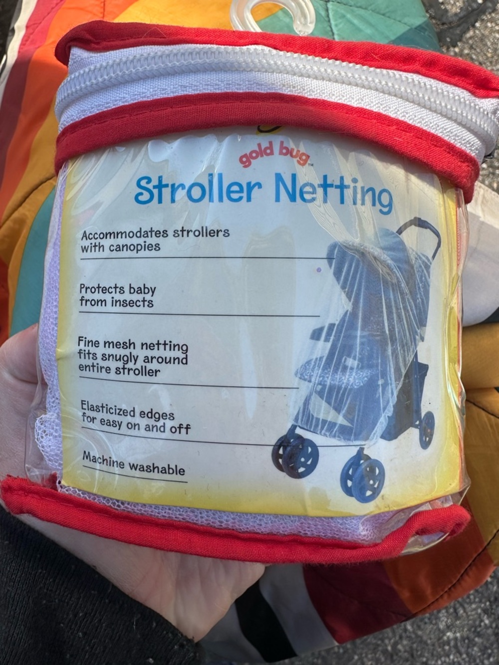 Gold Bug Stroller Netting – White Insect Protection for Kids - Picture 2 of 2